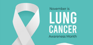 November is Lung Cancer Awareness Month. Vector illustration with white ribbon